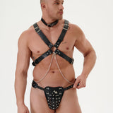 Chastity Cage Leather Openwork Underwear