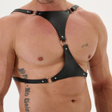 Leather Restraint Belt with Triangle Buckles Top